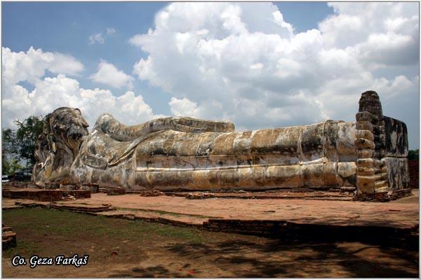 22_ayutthaya.jpg - Reclining Buddha at Wat Lokayasutharam, Location: Tailand,  Ayutthaya